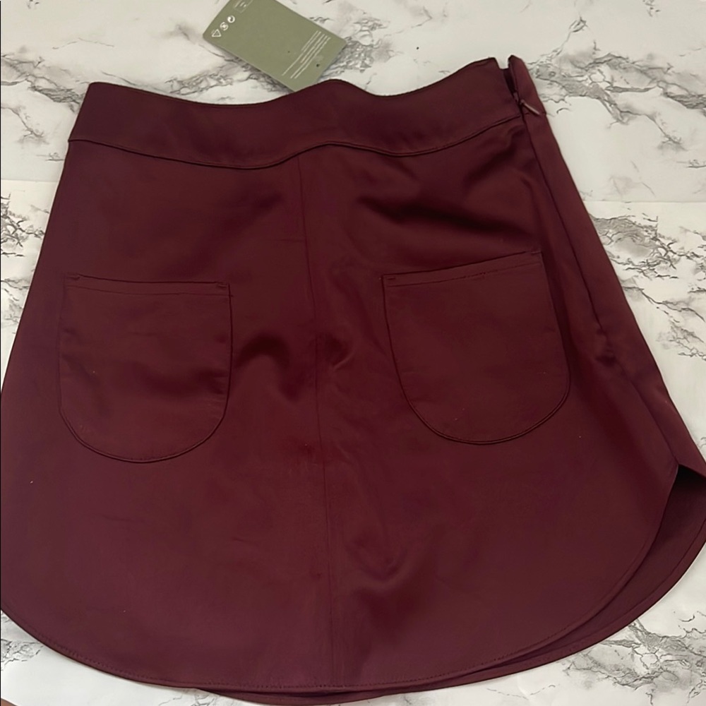 H&M Red Asymmetrical A-Line Mini Skirt